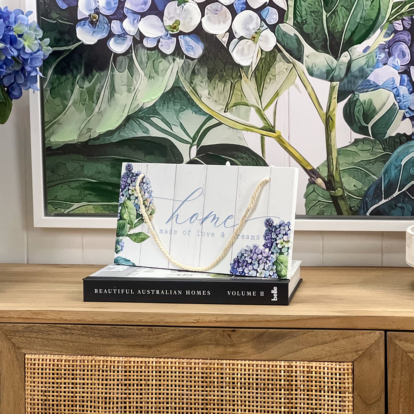 Hydrangea Home Hanging Plaque