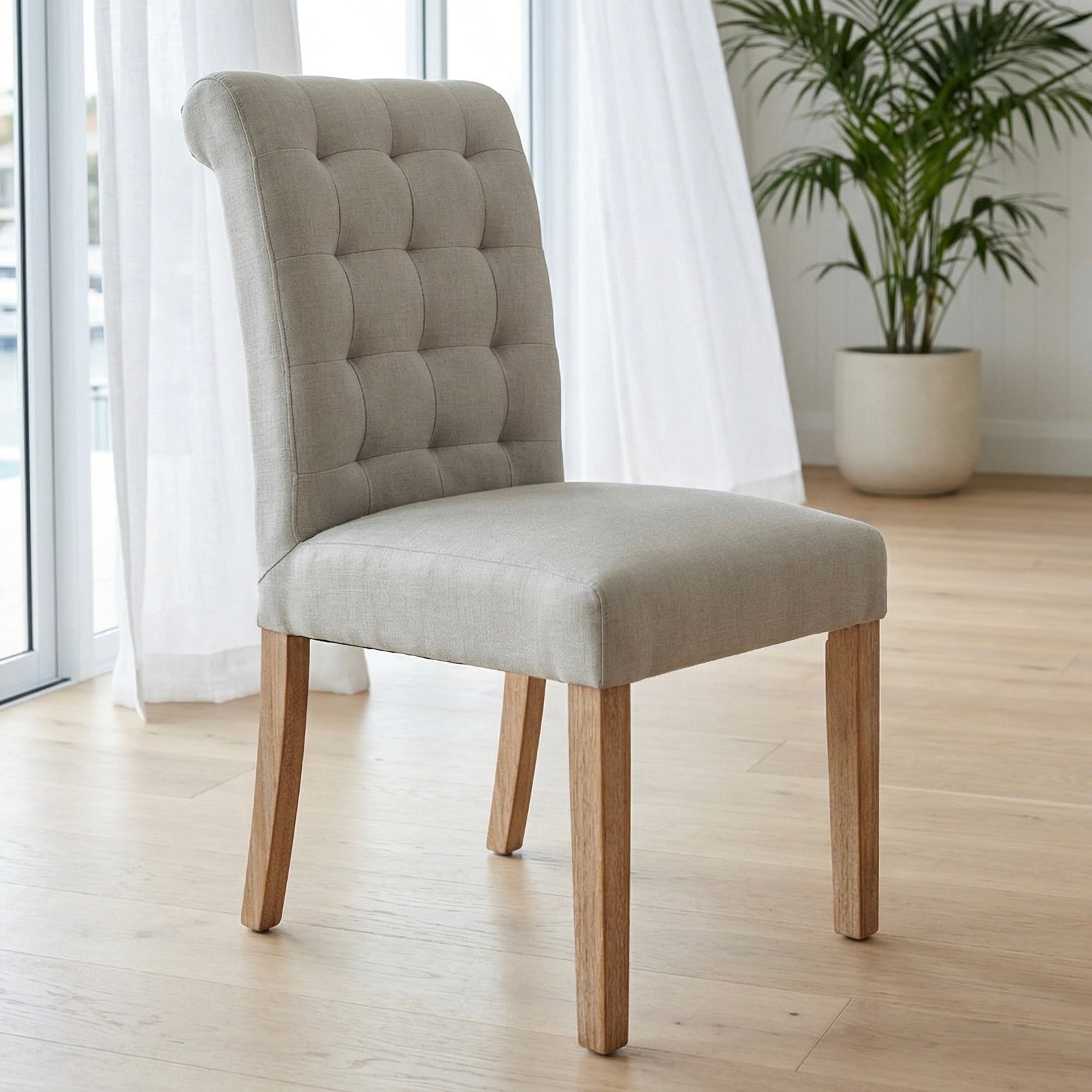 Grey Rollback Dining Chair