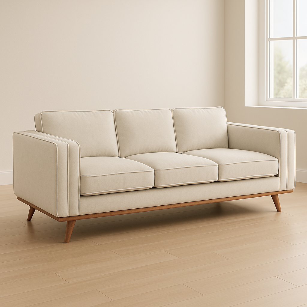 Easton 3 Seater Bone