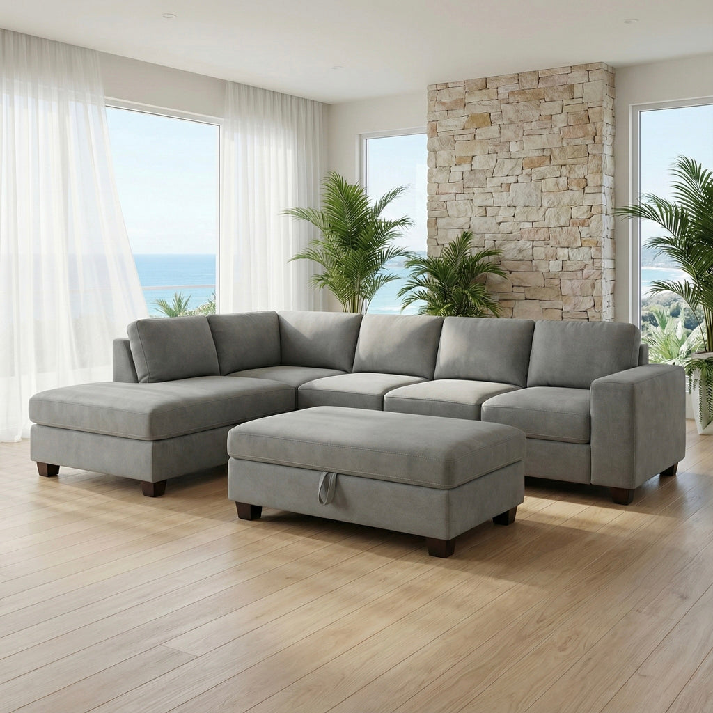 Brighton Chaise Lounge + Ottoman (Elephant)