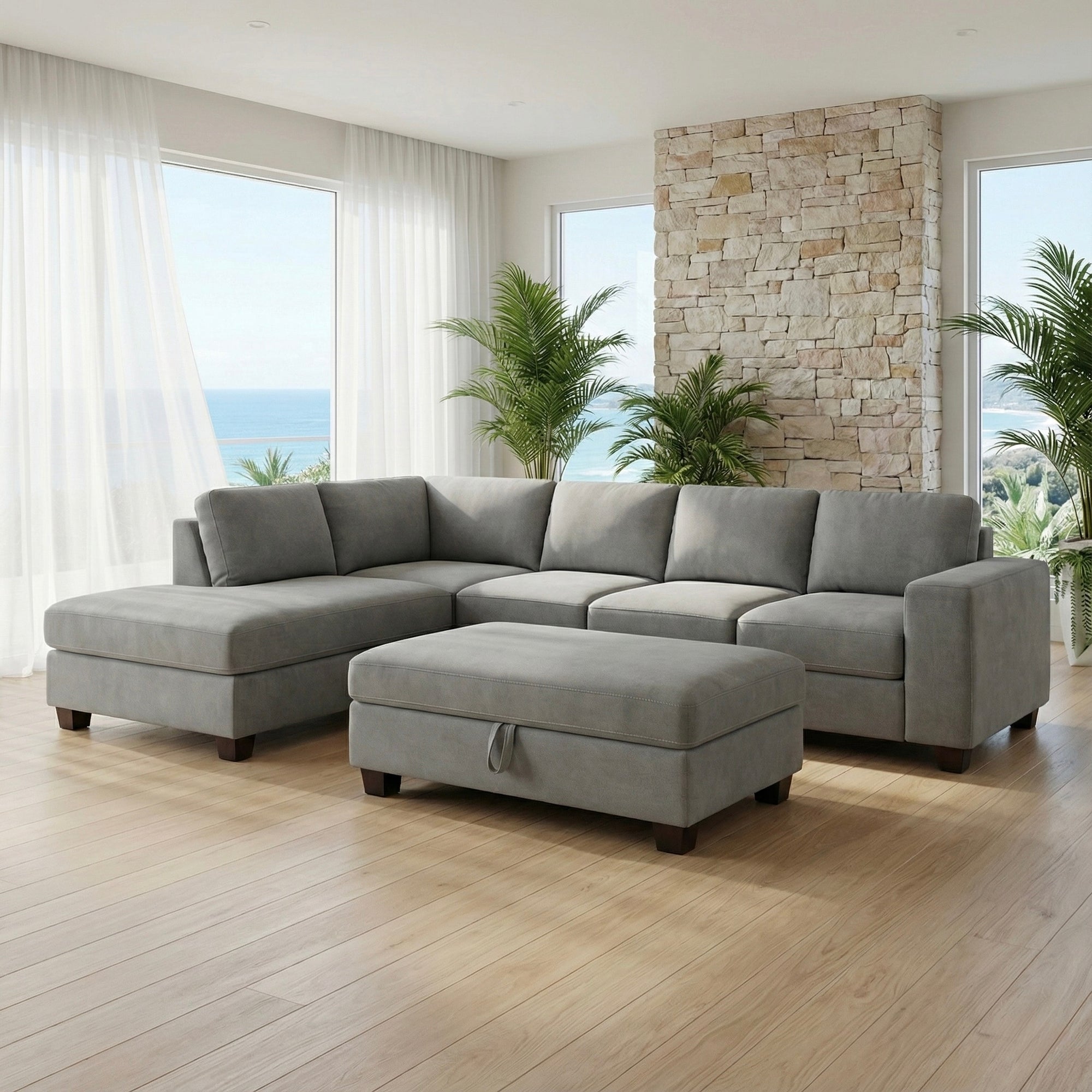 Brighton Chaise Lounge + Ottoman (Elephant)