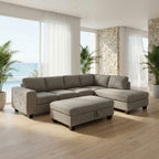 Brighton Chaise Lounge + Ottoman (Latte)