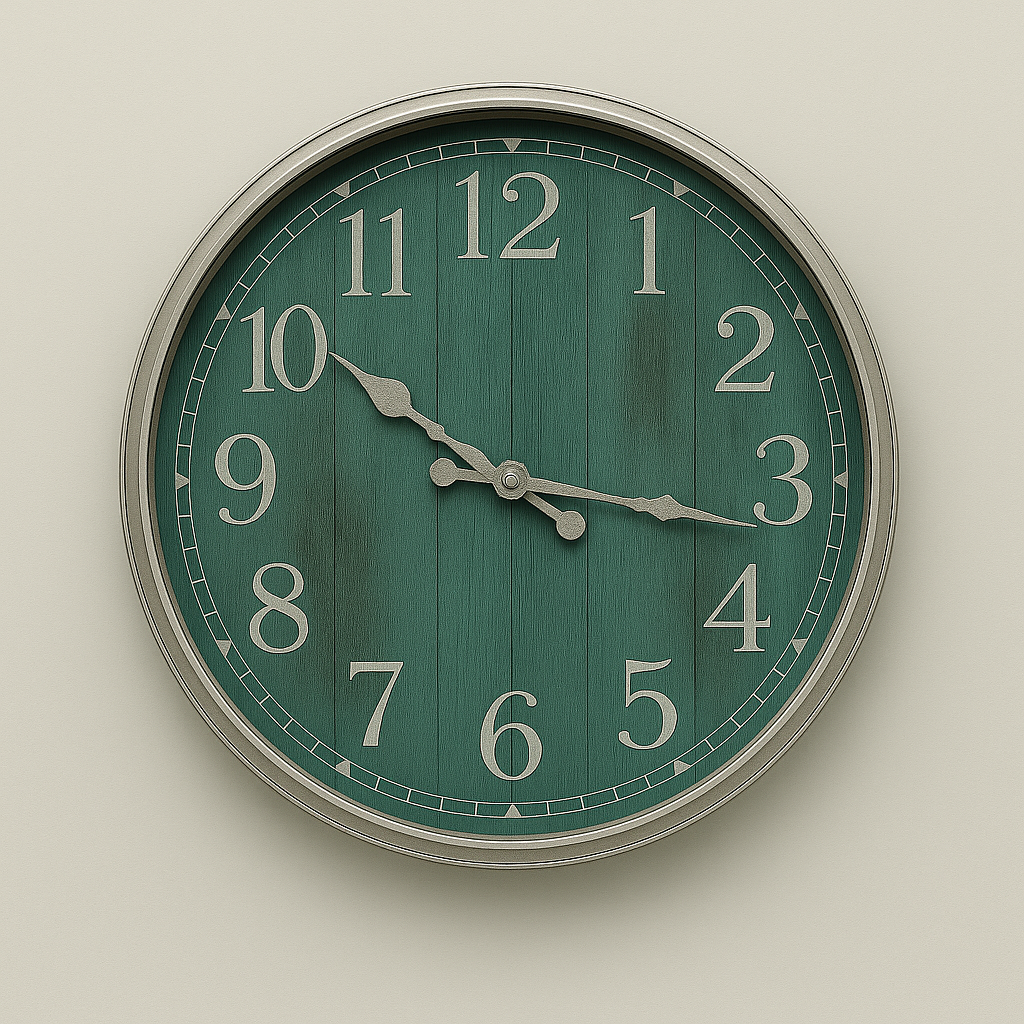 Aqua Weatherboard Clock