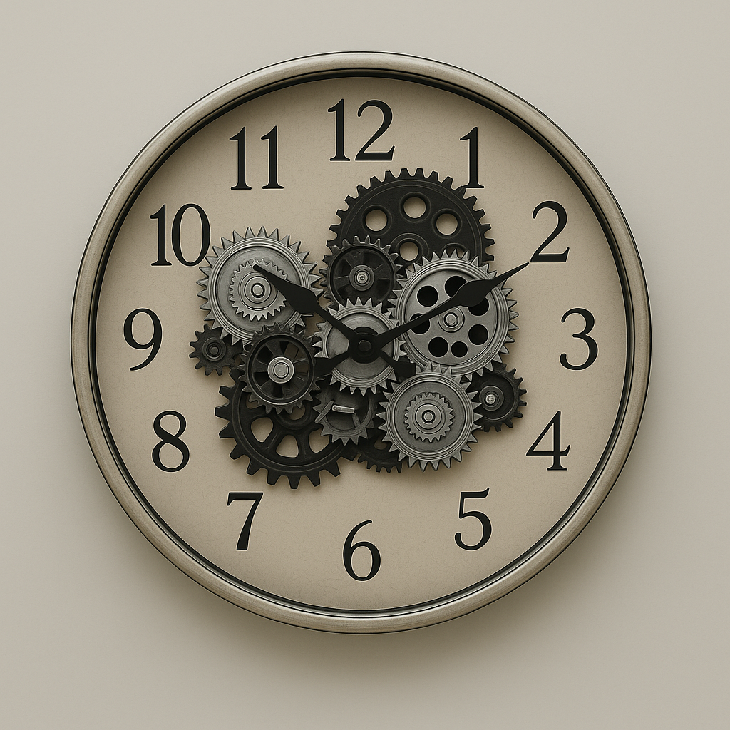 White Cog Clock