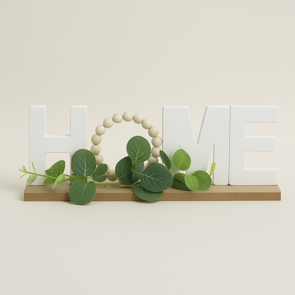 Home Plaque with Greenery