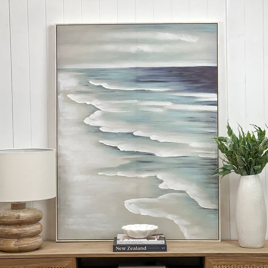 Small Coastal Horizon Painted Canvas