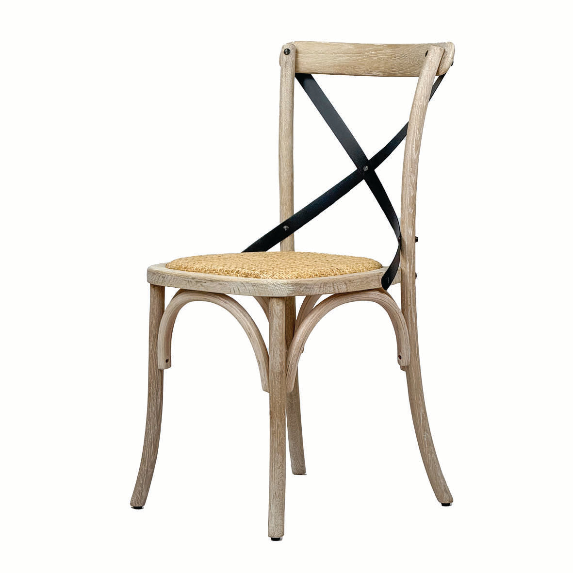 White Wash Cross Back Chair