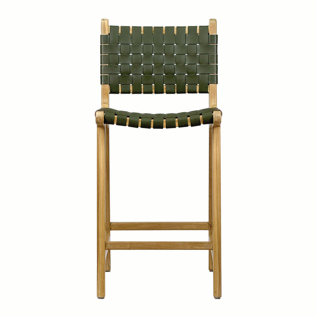 Miami Green Leather Stool