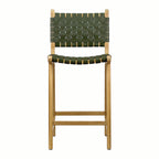 Miami Green Leather Stool