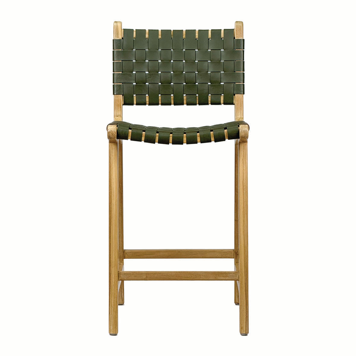 Miami Green Leather Stool