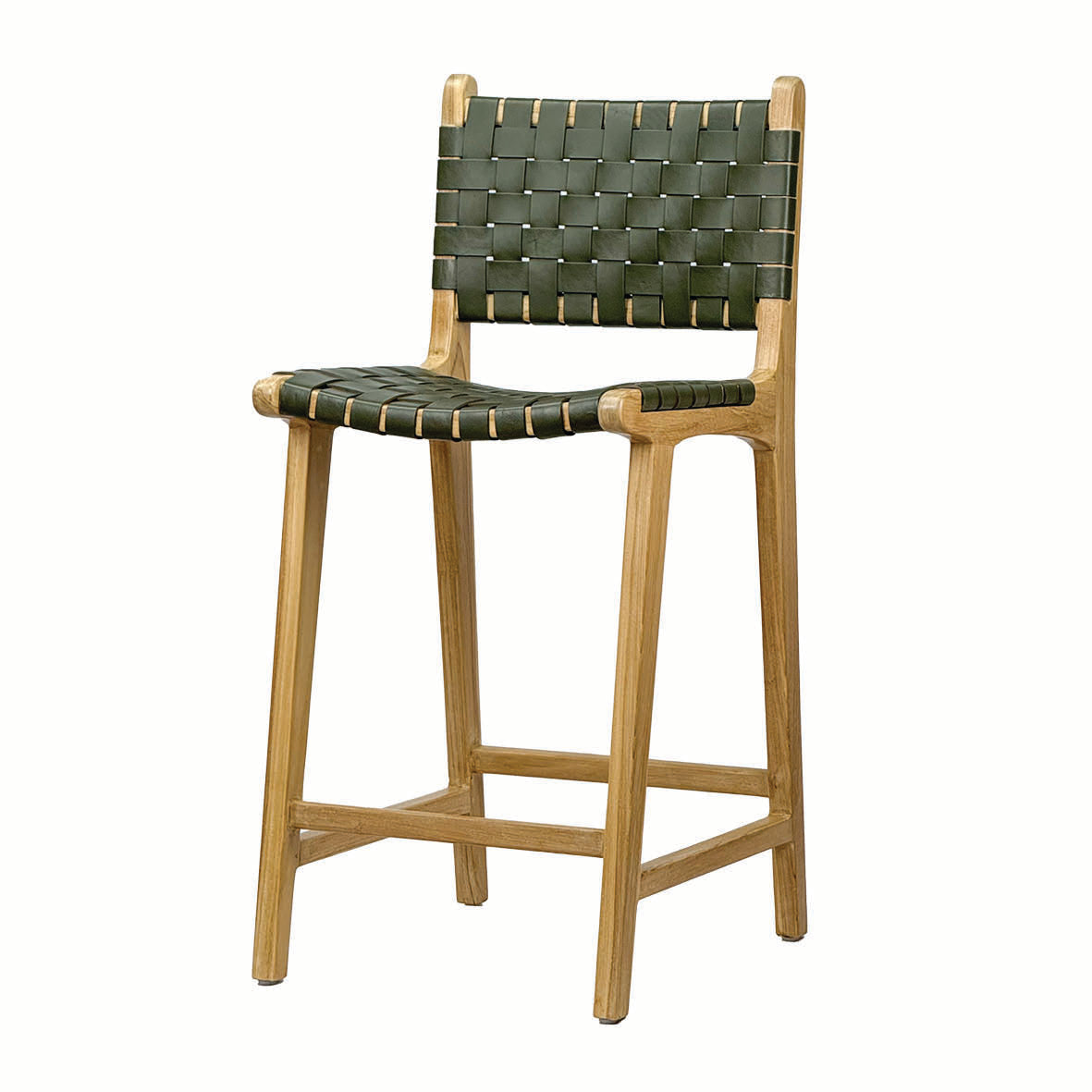 Miami Green Leather Stool