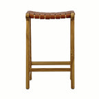 Miami Tan Leather Backless Stool
