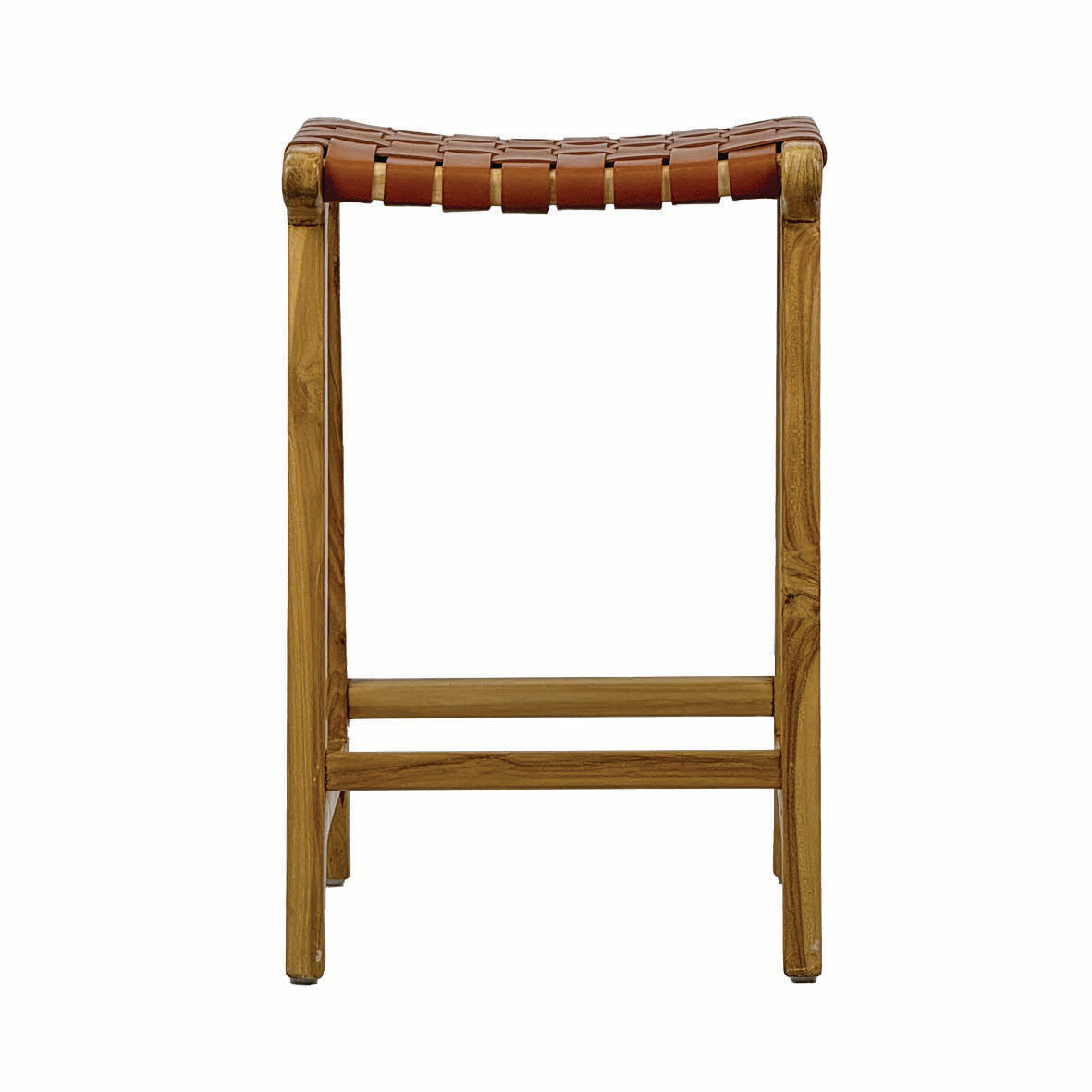 Miami Tan Leather Backless Stool