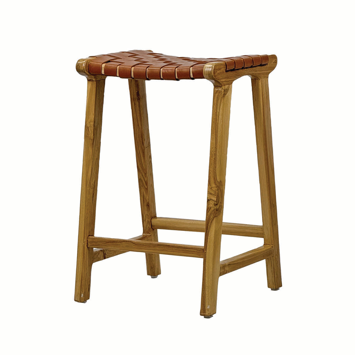 Miami Tan Leather Backless Stool