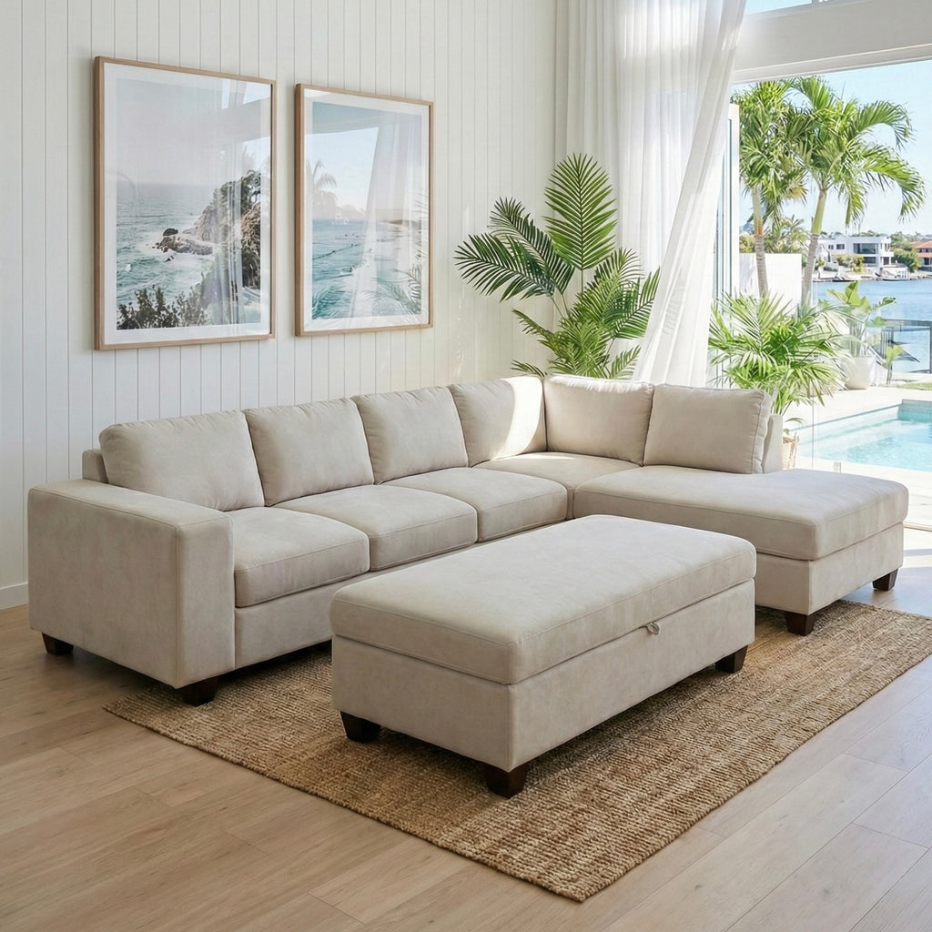 Brighton Chaise Lounge + Ottoman (Sand)