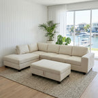 Brighton Chaise Lounge + Ottoman (Bone)