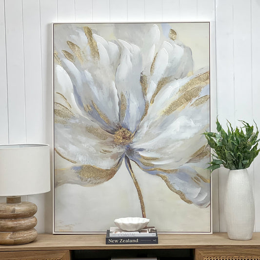 Small Gold Magnolia Painted Canvas