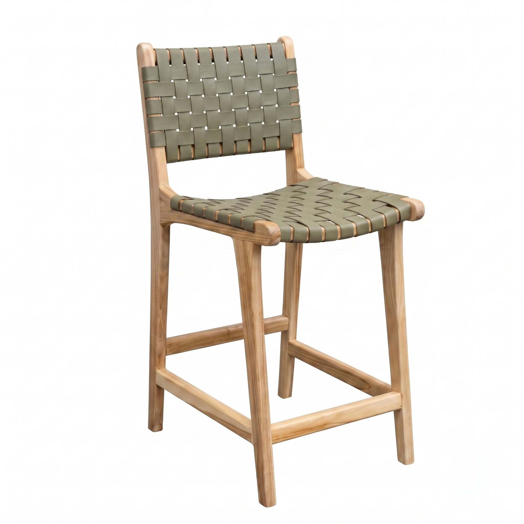 Miami Green Leather Stool