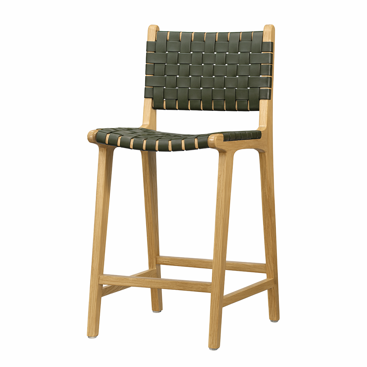 Miami Green Leather Stool