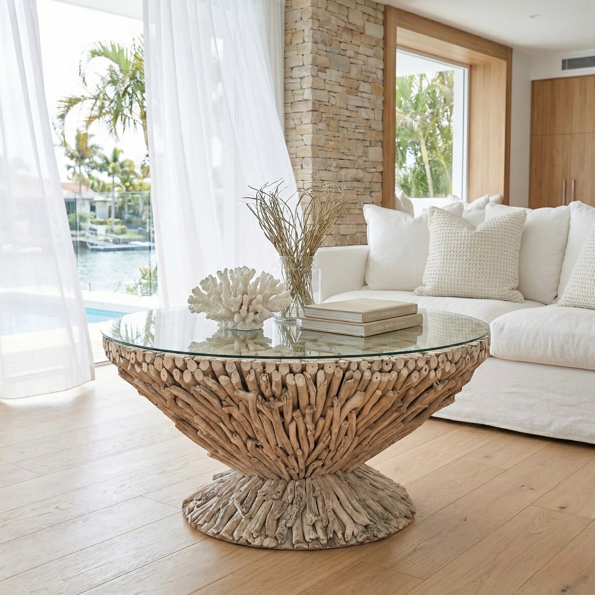 Coral Hourglass Coffee Table