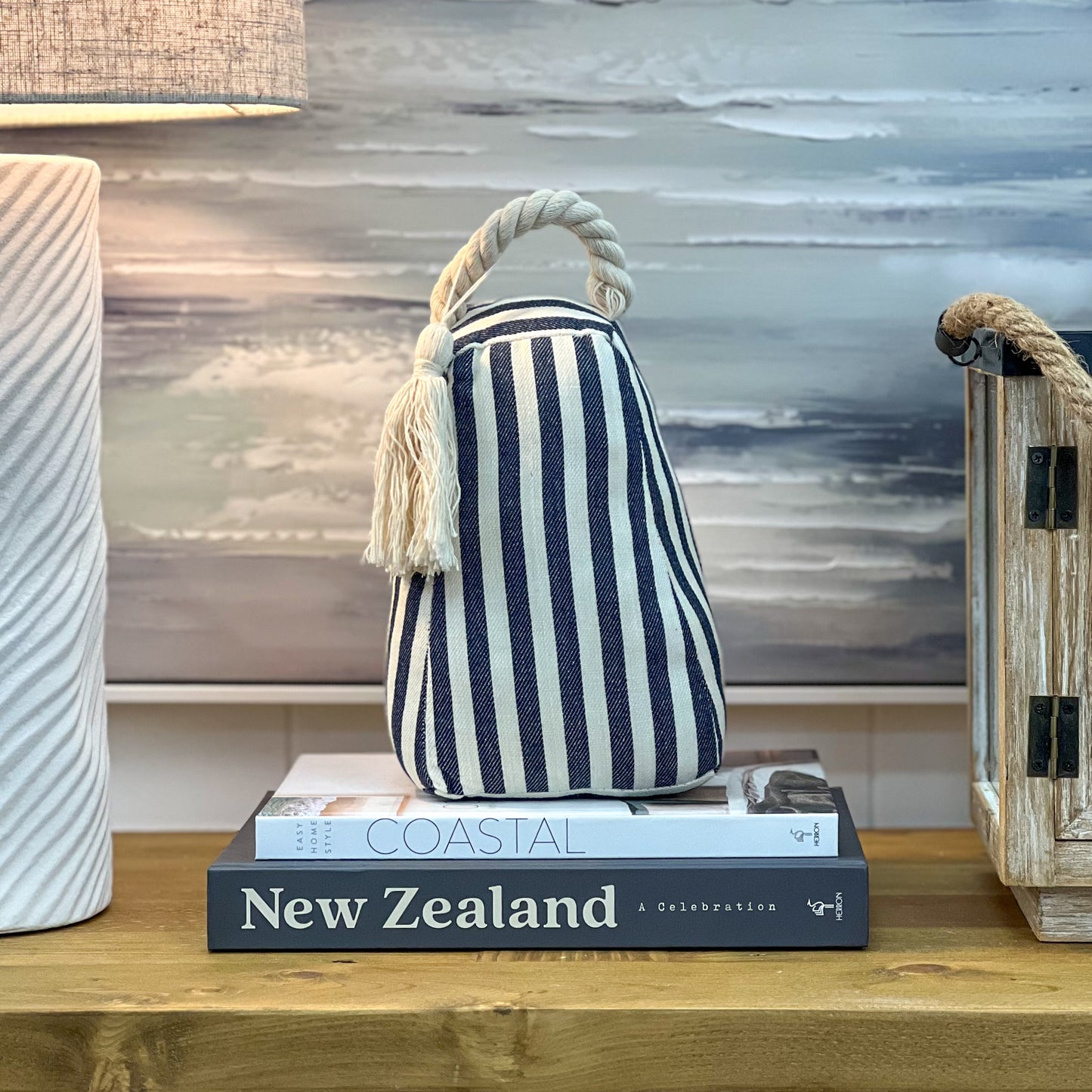 Navy Stripe Door Stop