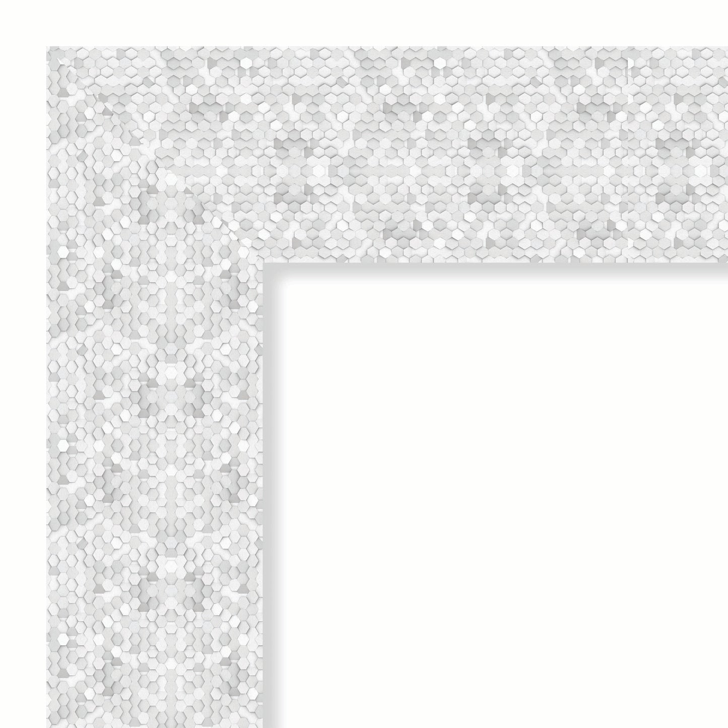 Skinny White Hex Mirror