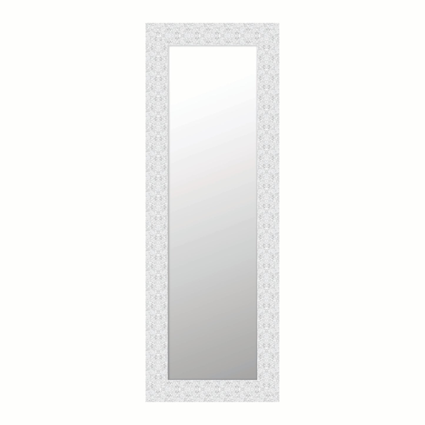 Skinny White Hex Mirror