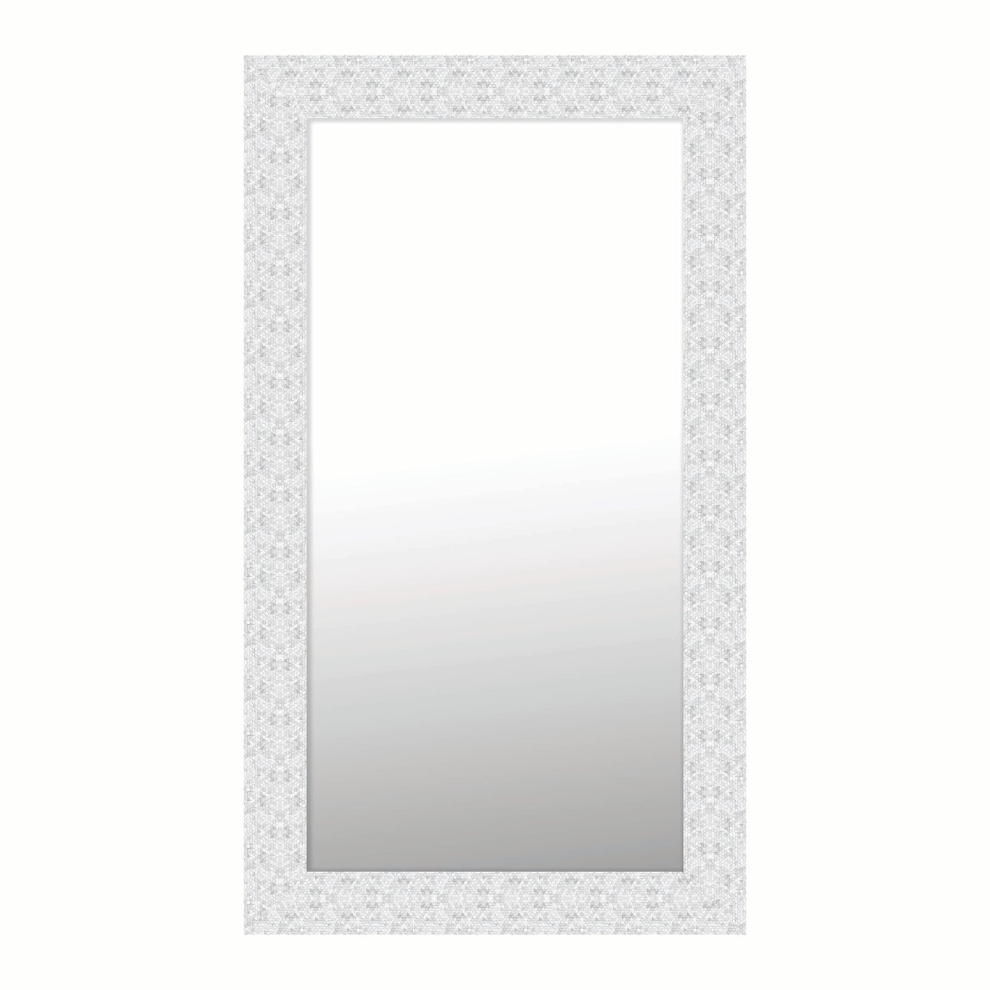 Medium White Hex Mirror