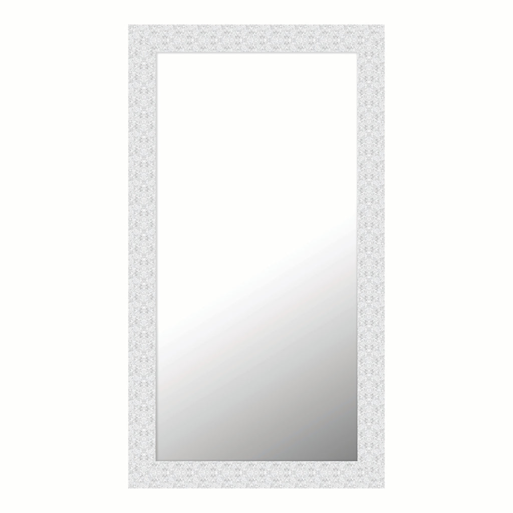 Large White Hex Mirror