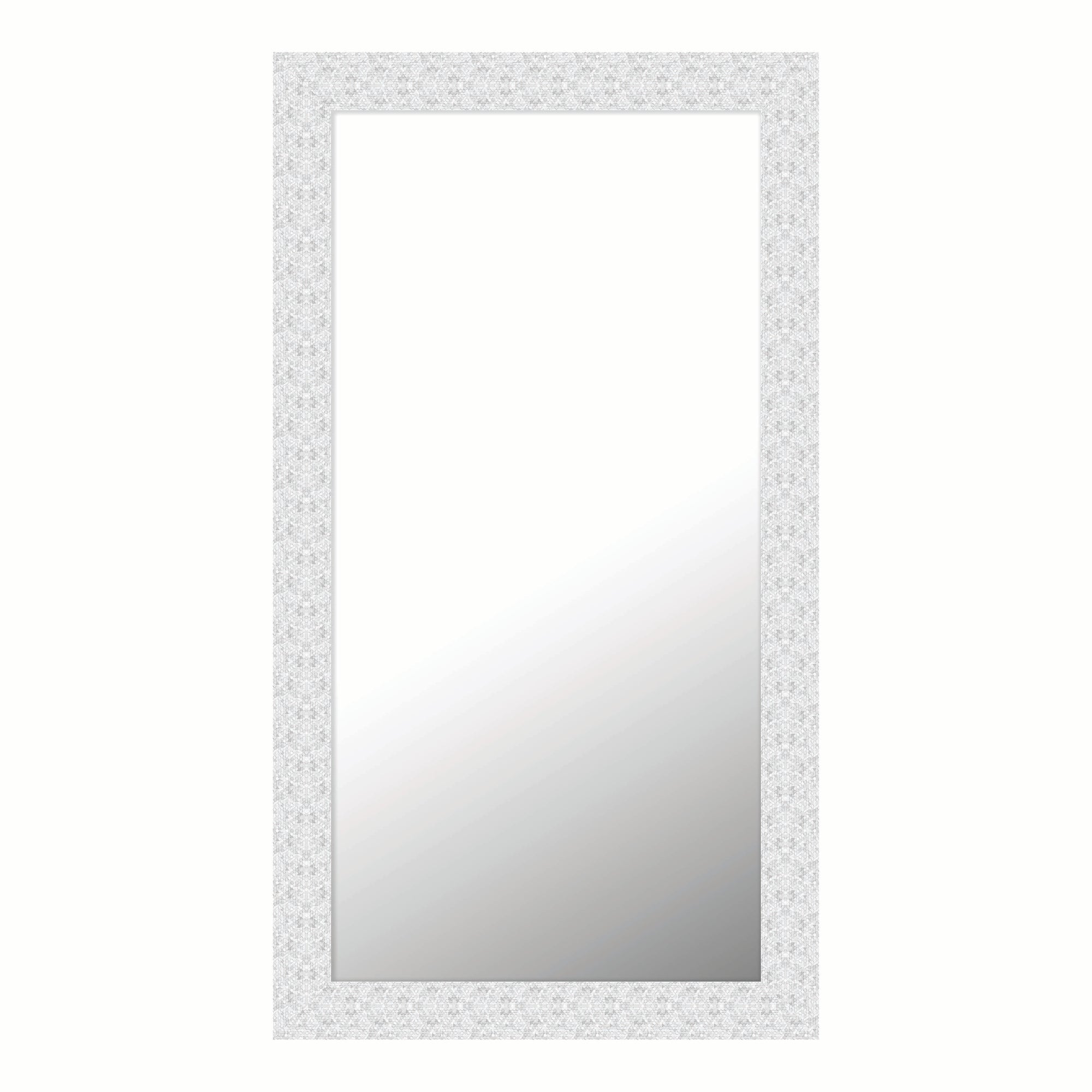 Large White Hex Mirror