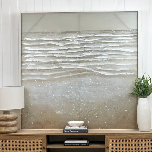 Large Misty Beach Painted Canvas