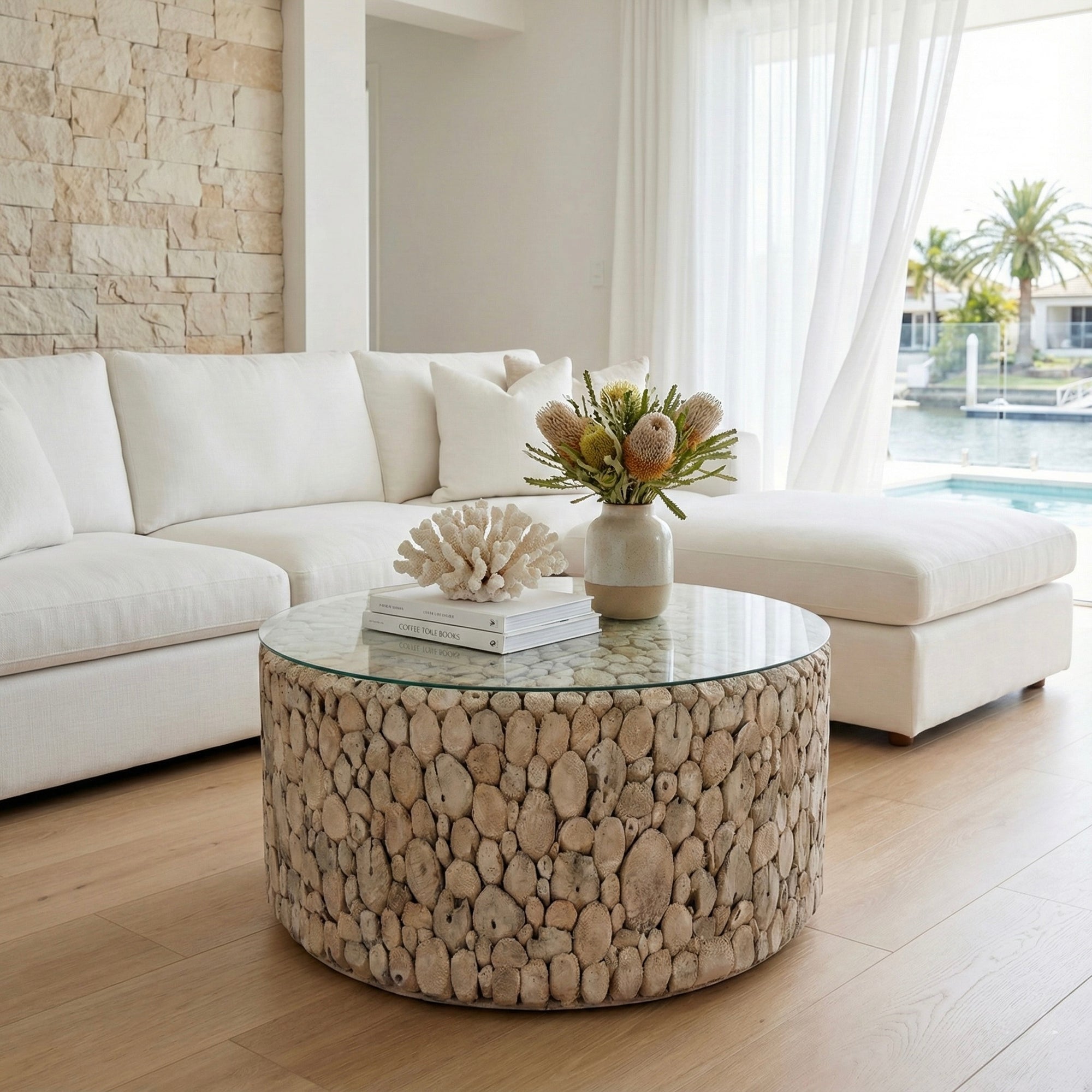 Coral Round Coffee Table