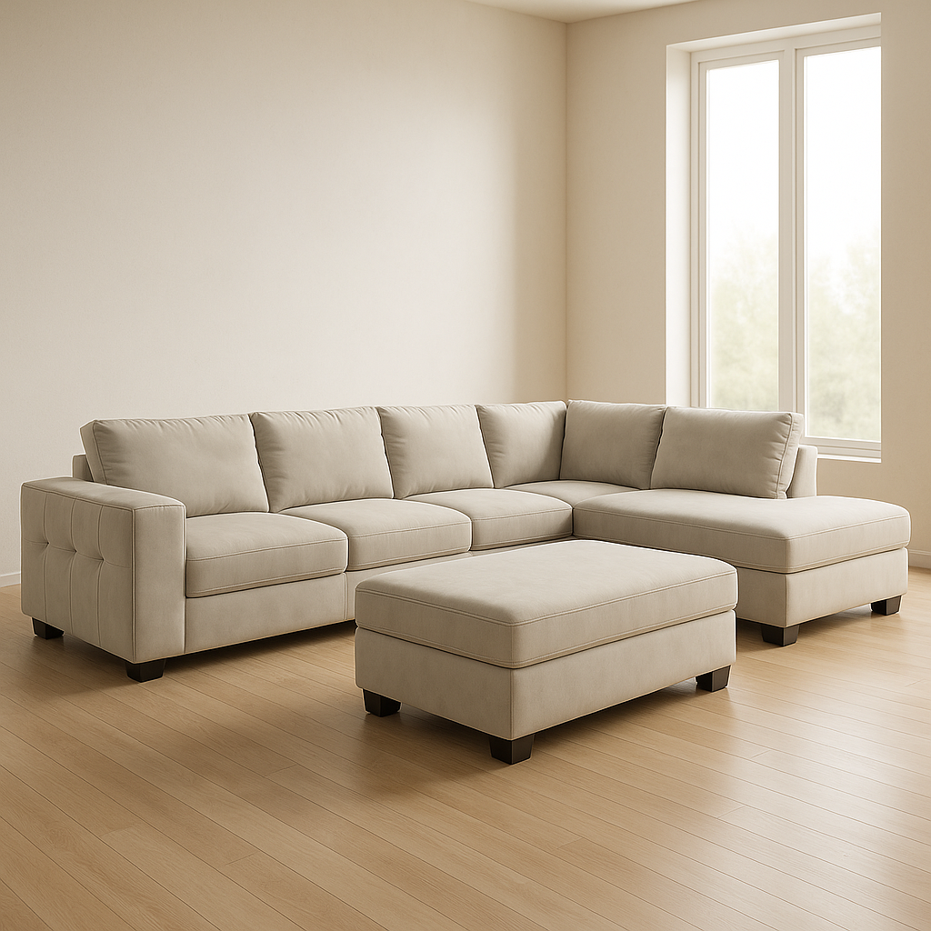 Brighton Chaise Lounge + Ottoman (Sand)