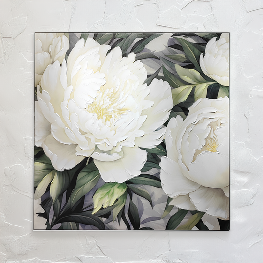 Square Peony Canvas Art