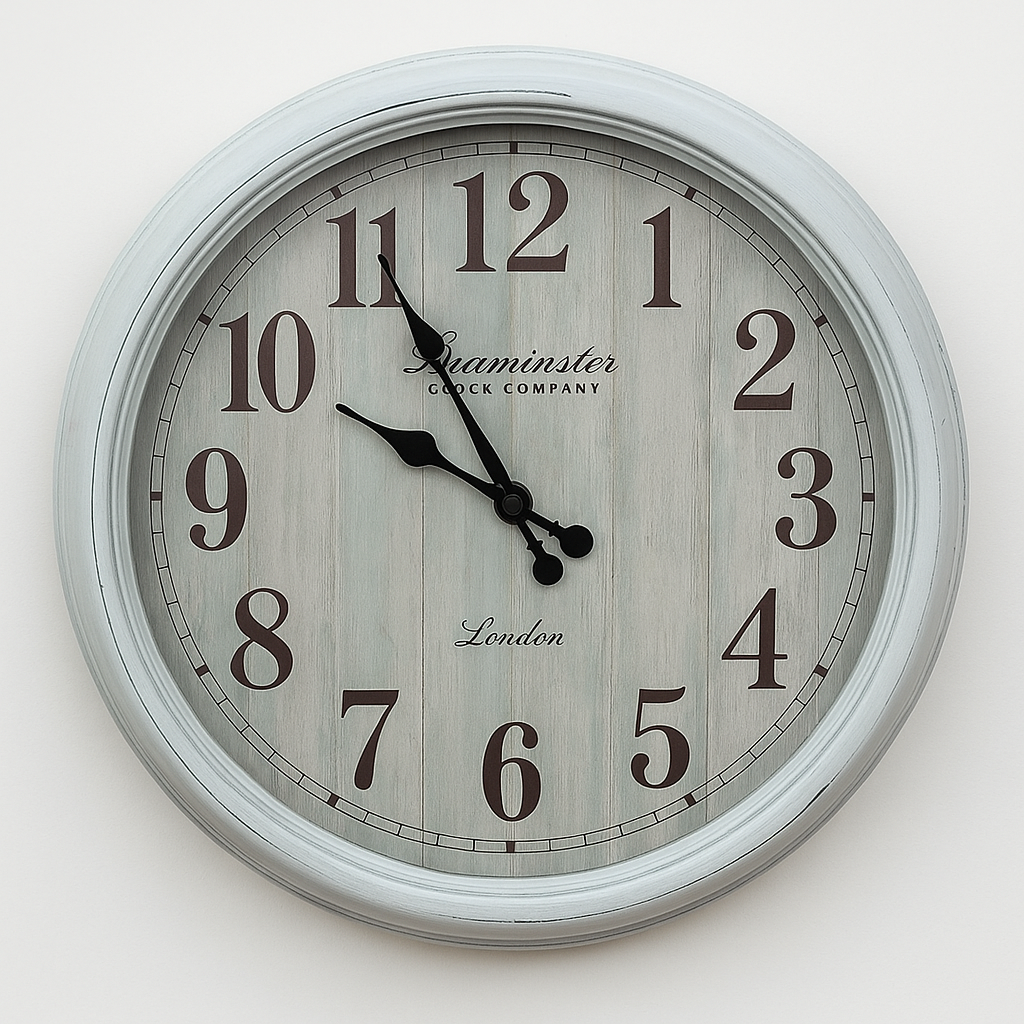 Blue Weatherboard Clock