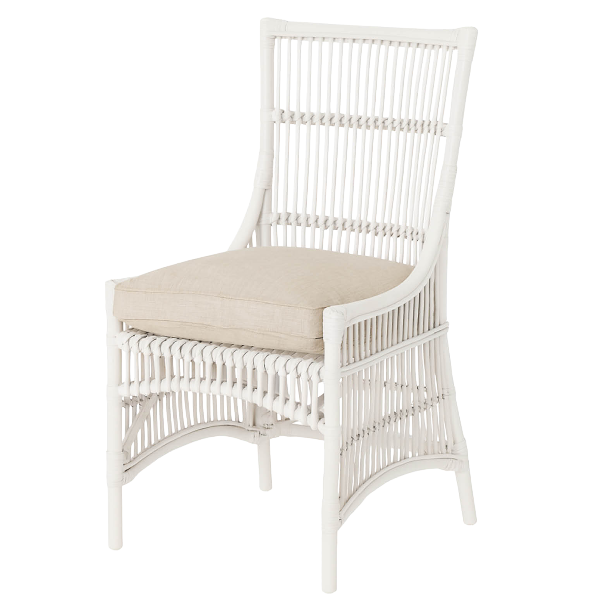 White Rattan Beach Chair