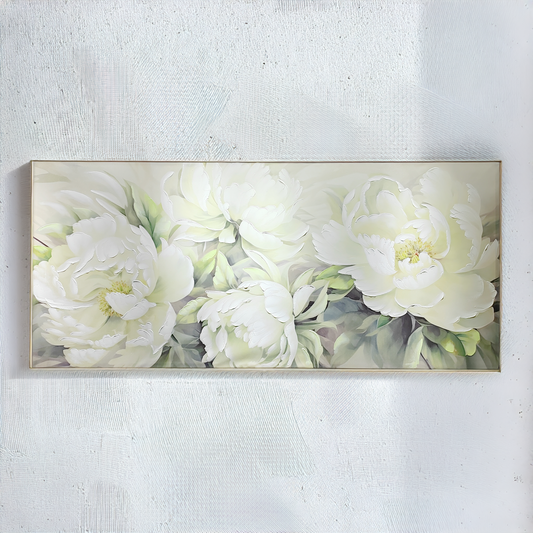 White Peony Canvas Art