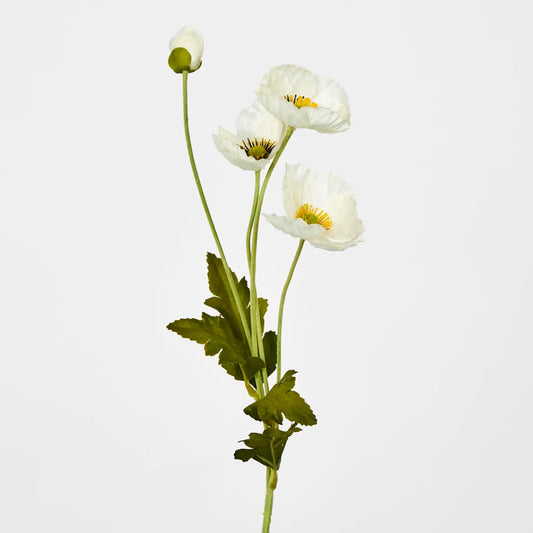 White Poppy Stem (58cm)