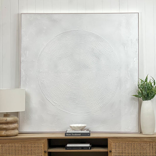 Large White Texture 1 Painted Canvas