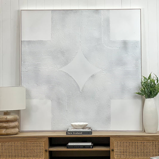 Large White Texture 2 Painted Canvas