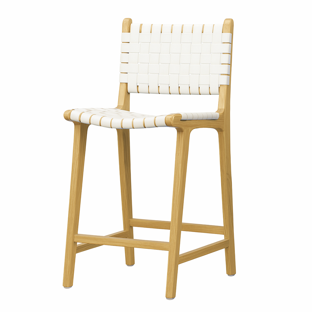 Miami White Leather Stool