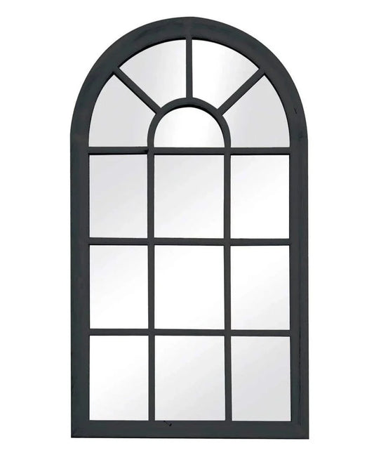 Large Juliet Arch Mirror Black