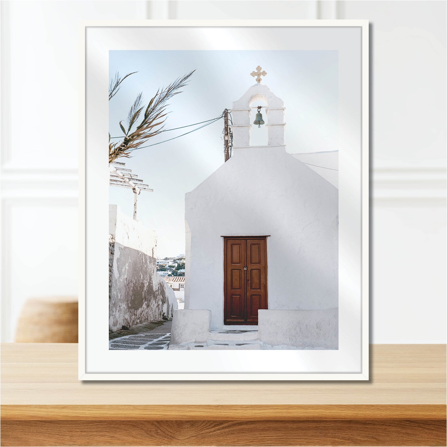 Greek Isles Church Framed Art