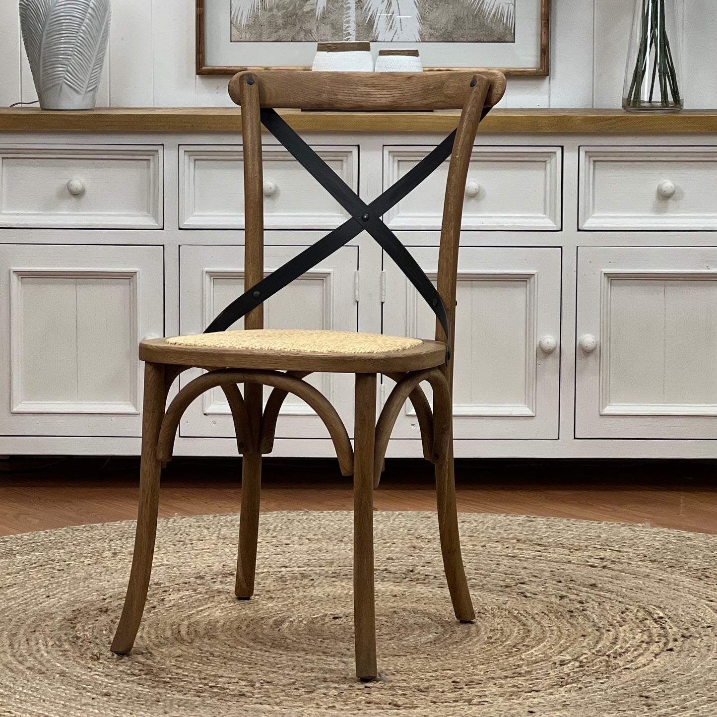 Natural Cross Back Chair