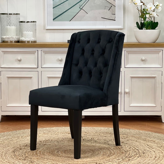 Black Velvet Classic Chair