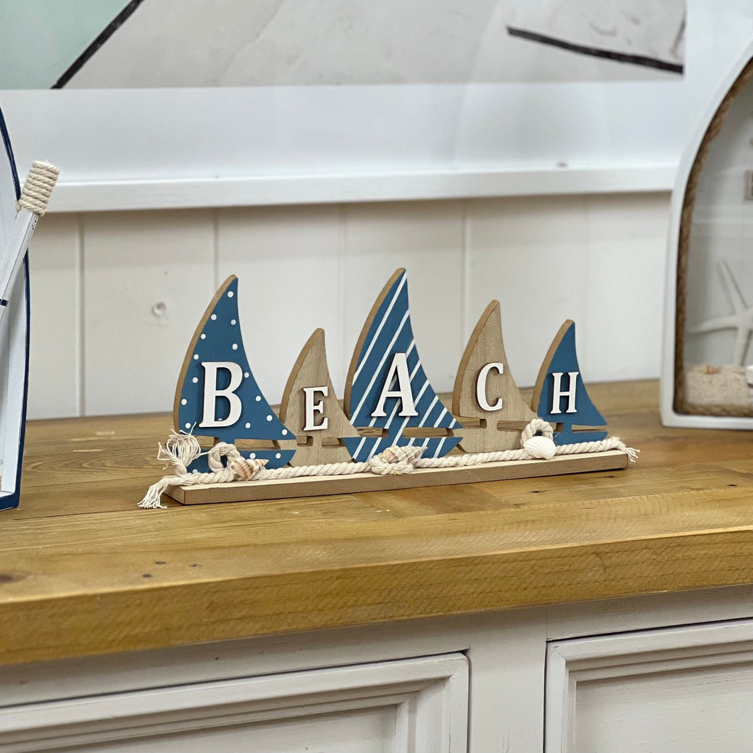 Sail Boat 'Beach' Sign